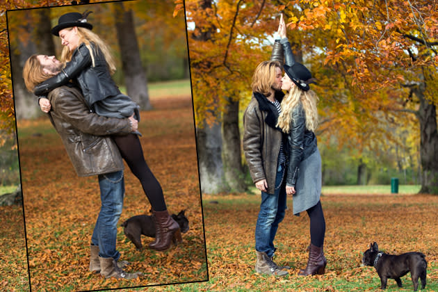 Total verliebt: Gil und Verena im Englischen Garten (Bilder: ddp)