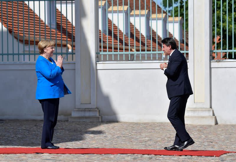 German Chancellor Merkel meets Italian PM Conte in Meseberg