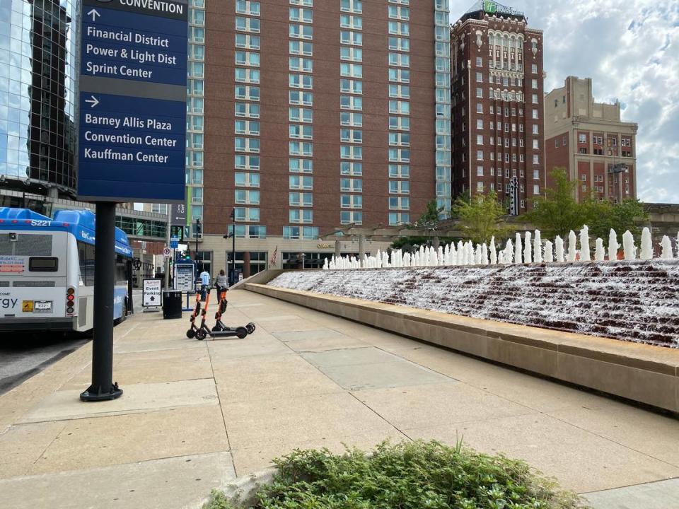 Barney Allis Plaza sits in the heart of downtown Kansas City but is no longer used by the public as it once was.