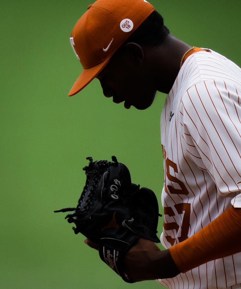 After beginning the 2023 season pitching out of the bullpen and as an occasional midweek starter, Lebarron Johnson Jr. worked his way into Texas' weekend rotation, and he will be on the mound for Friday's 2024 season opener. "I think he's one of the best pitchers in the country," coach David Pierce said.