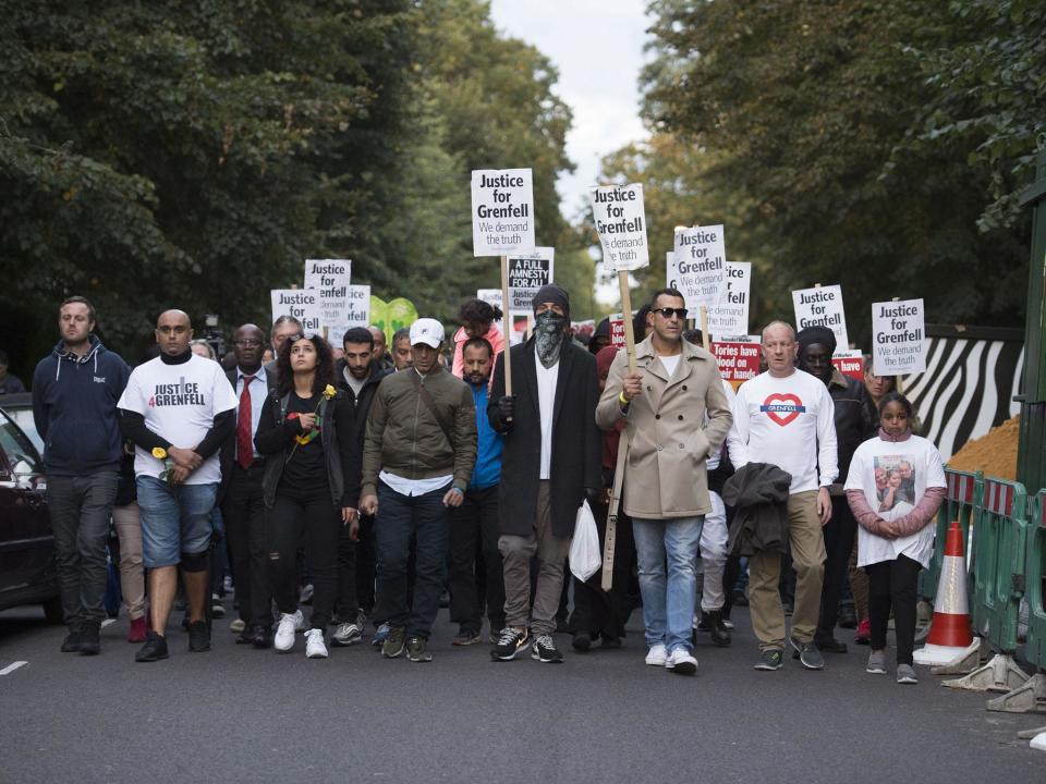 A silent march for the victims in London earlier this month: PA