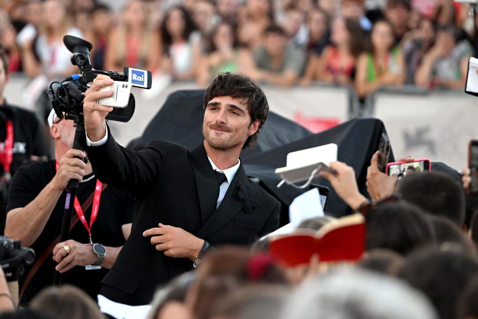 Jacob Elordi attends a red carpet for the movie "Priscilla" at the 80th Venice International Film Festival on September 04, 2023 in Venice, Italy.