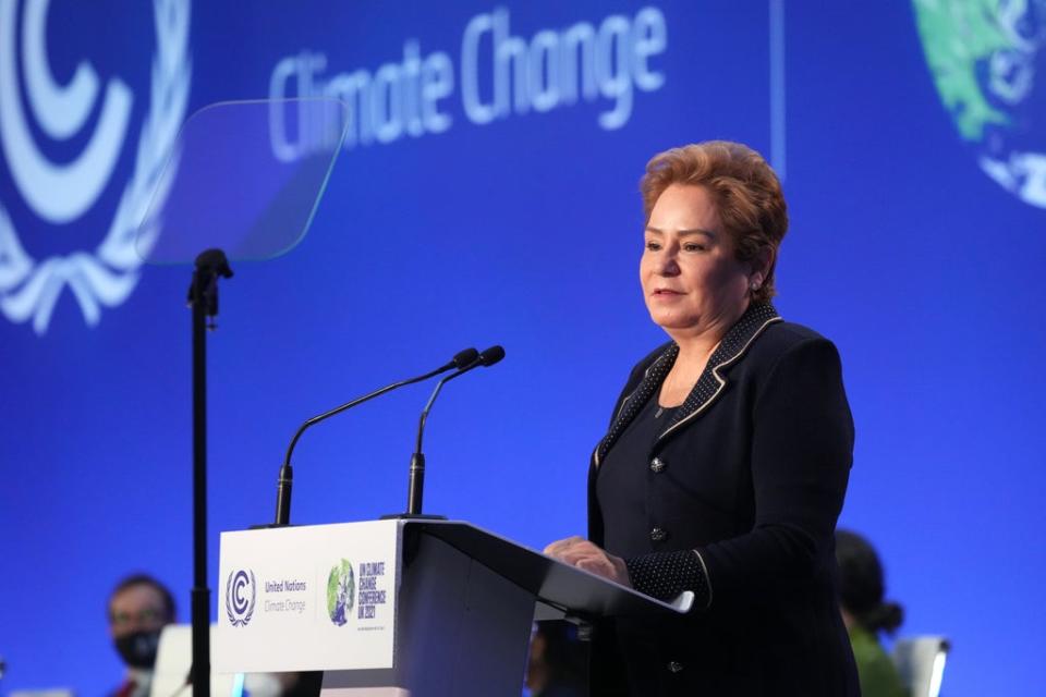 Patricia Espinosa speaks at the Cop26 opening ceremony (Christopher Furlong/PA) (PA Wire)