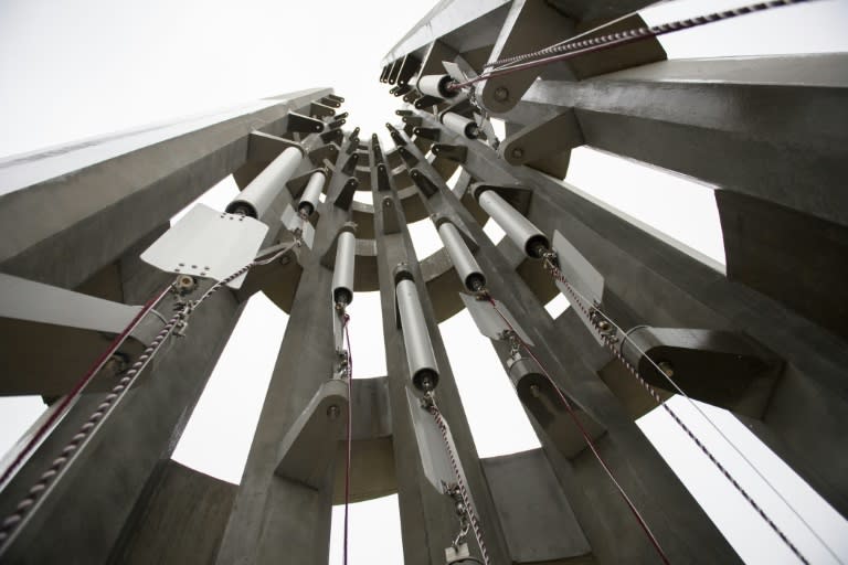 The 40 wind chimes inside the newly-unveiled Tower of Voices represent the 40 passengers and crew killed on Flight 93