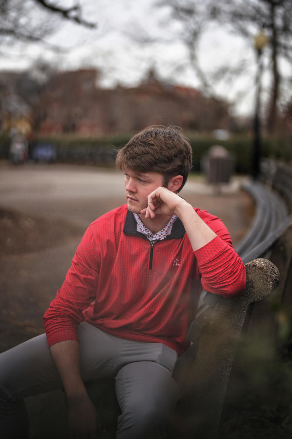 Chandler Rebel poses for a portrait (Frank Thorp V / NBC News)