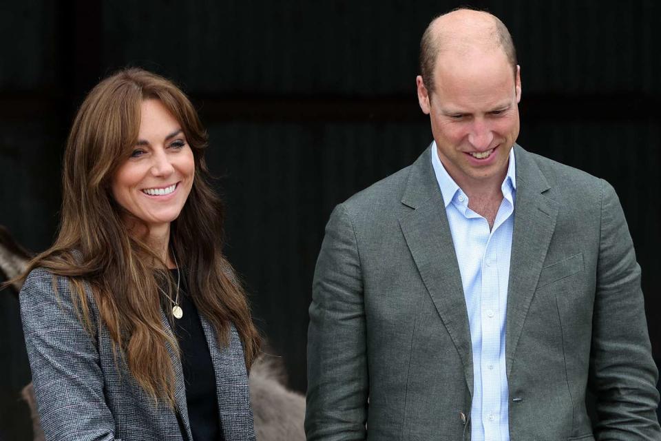 <p>CAMERON SMITH/POOL/AFP via Getty Images</p> Kate Middleton and Prince William visit Heredord on Sept. 14, 2023