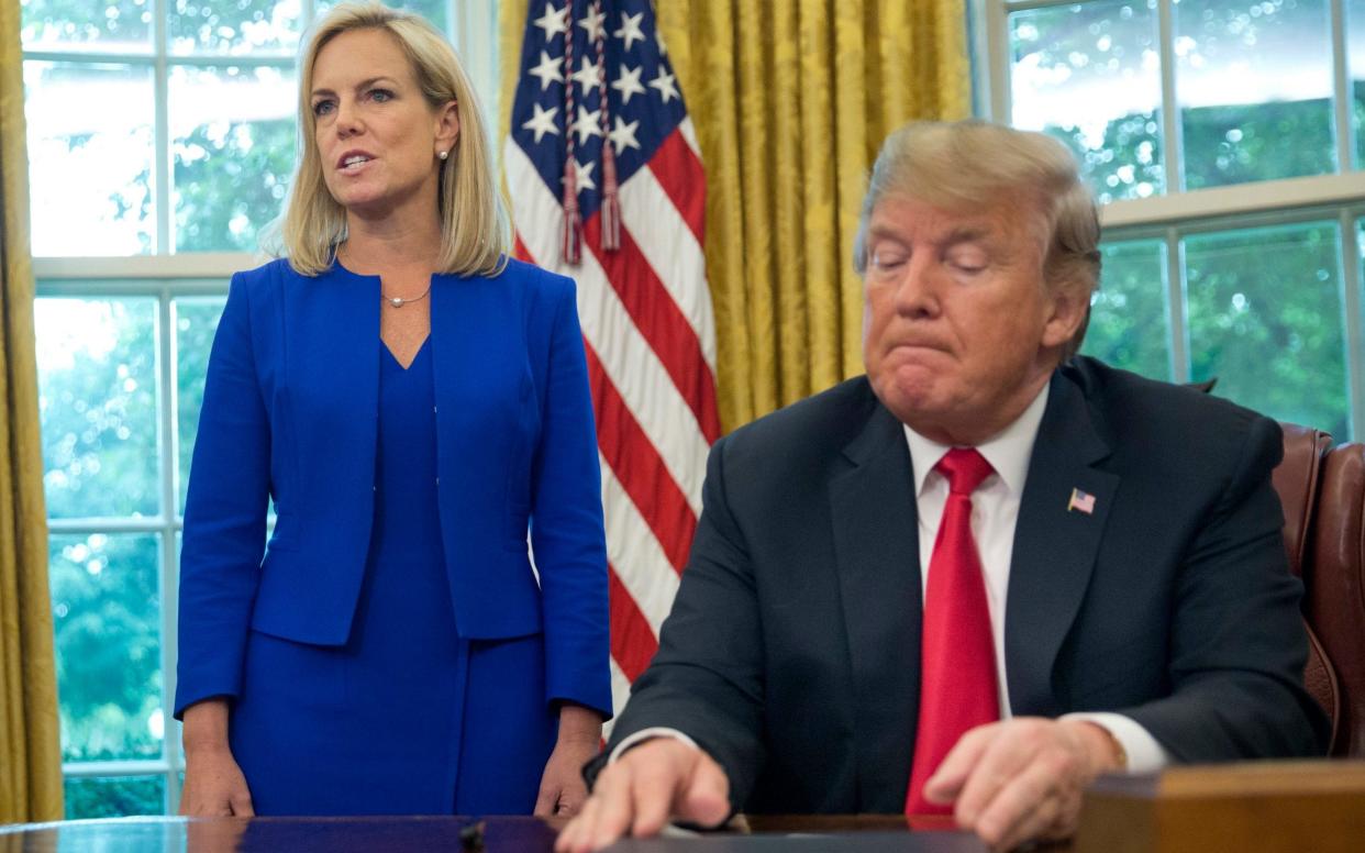 Kirstjen Nielsen's position had been weakened by the departure of John Kelly as chief of staff - AP