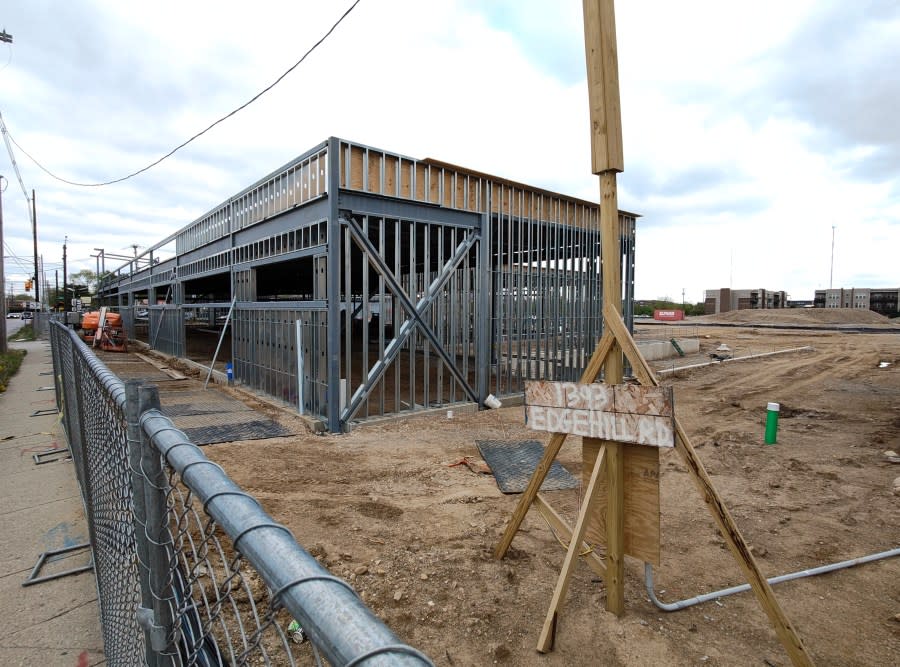 Construction in progress April 24, 2024 at an Aldi on 1393 Edgehill Rd. (NBC4 Photo/Mark Feuerborn)