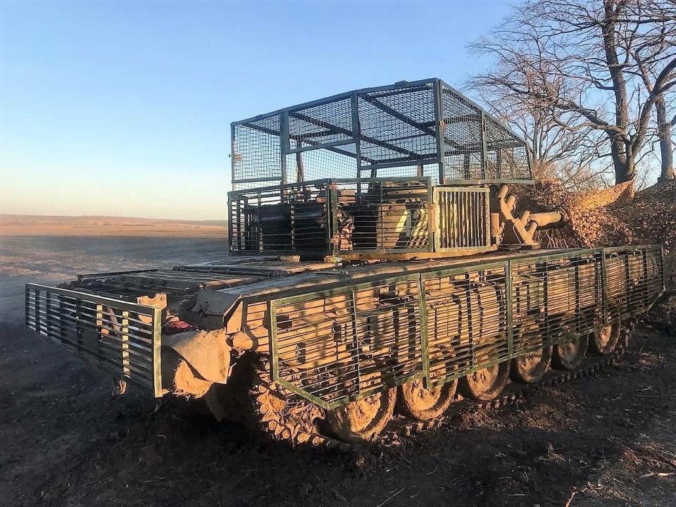 A Ukrainian T-72 tank in December 2023.