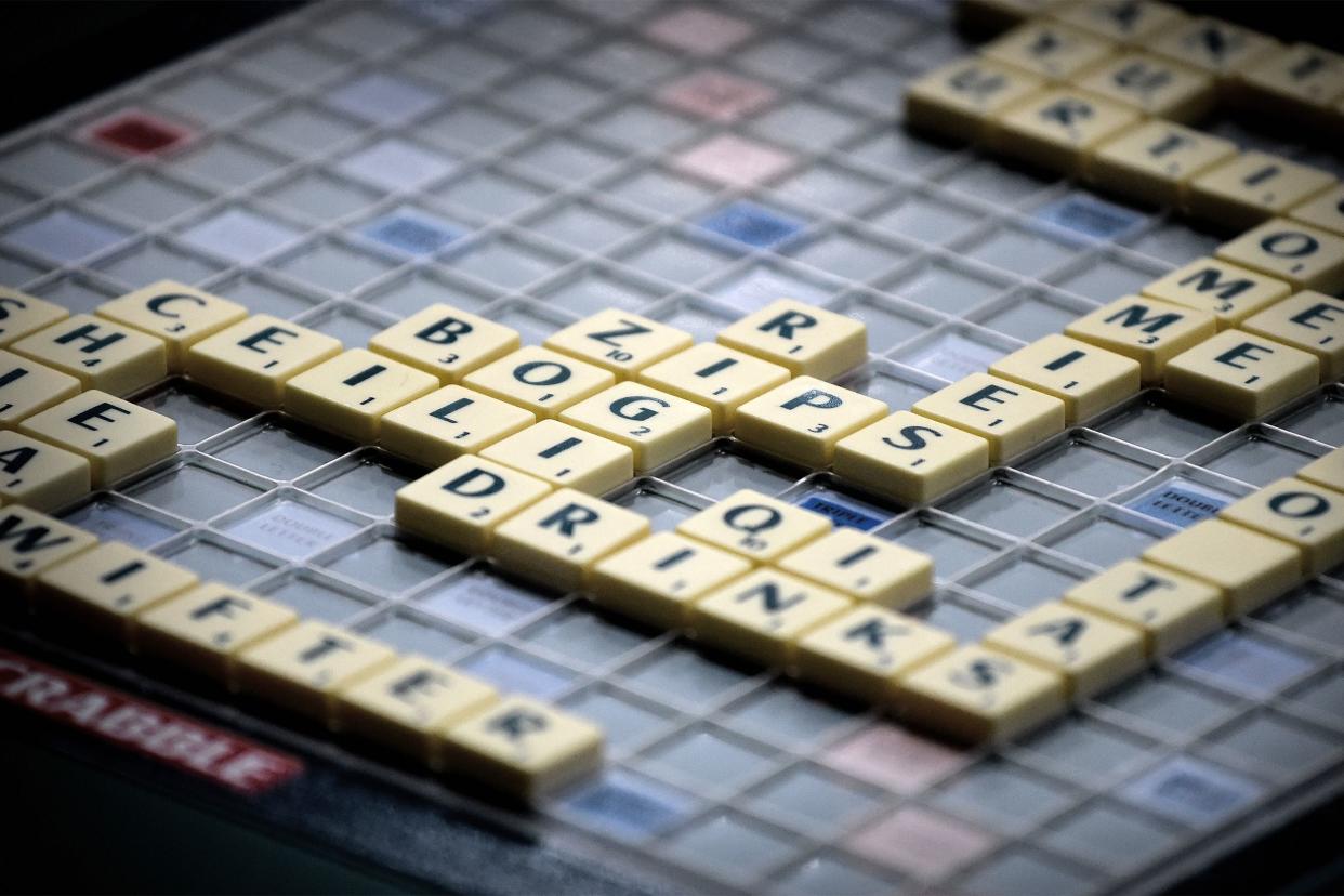 A general view of a Scrabble board during rounds 1 to 3 of the 24-round Scrabble Champions Tournament
