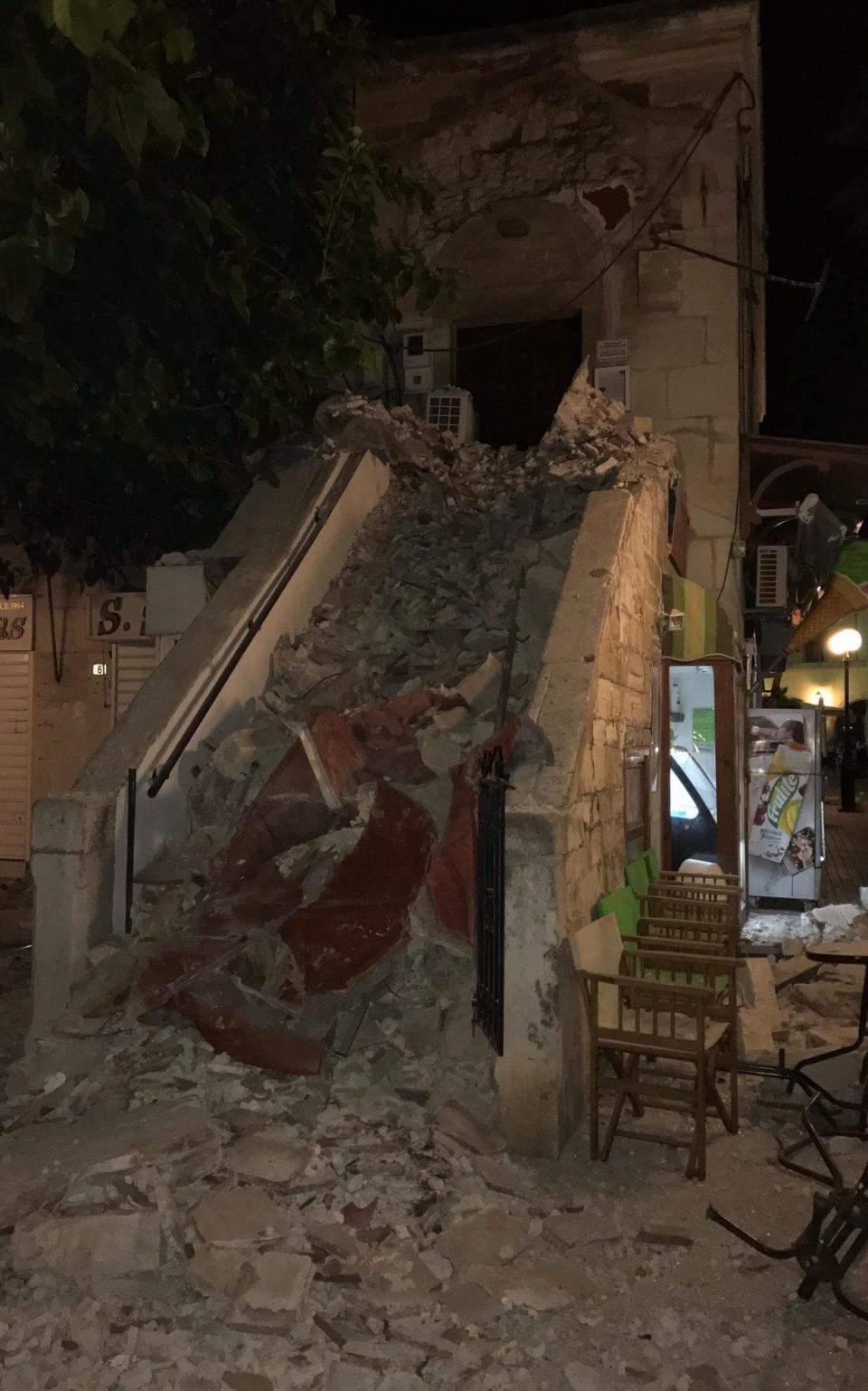 Damage caused by a quake in Kos, Greece - Credit: Reuters