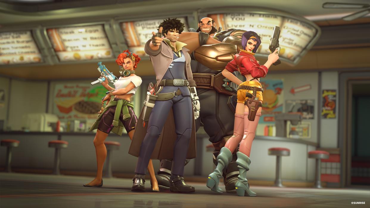  Overwatch 2 x Cowboy Bebop collaboration promotional screenshot. 