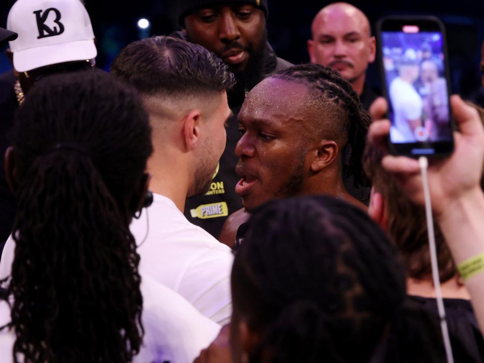 KSI faces off with Tommy Fury after beating Joe Fournier (Getty Images)
