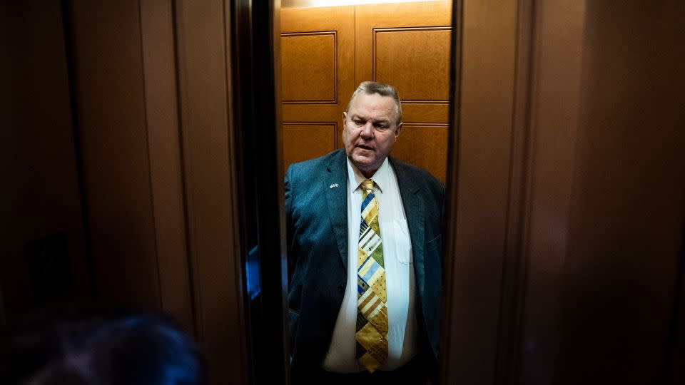 Sen. Jon Tester walks back to his office after a vote on Capitol Hill on Tuesday, May 16, 2023, in Washington, DC. - Jabin Botsford/The Washington Post/Getty Images