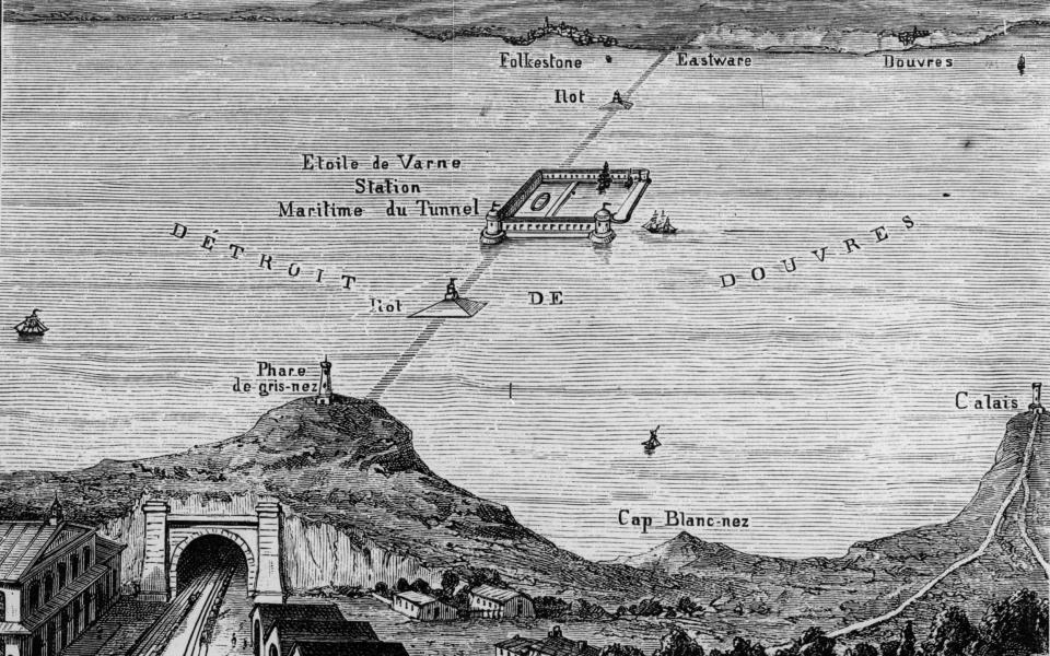 The first plans for the tunnel, drawn up circa 1850