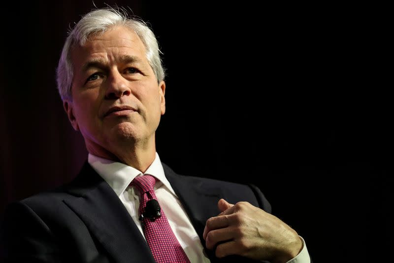 FILE PHOTO: JPMorgan Chase CEO Jamie Dimon speaks at the North America's Building Trades Unions (NABTU) 2019 legislative conference in Washington