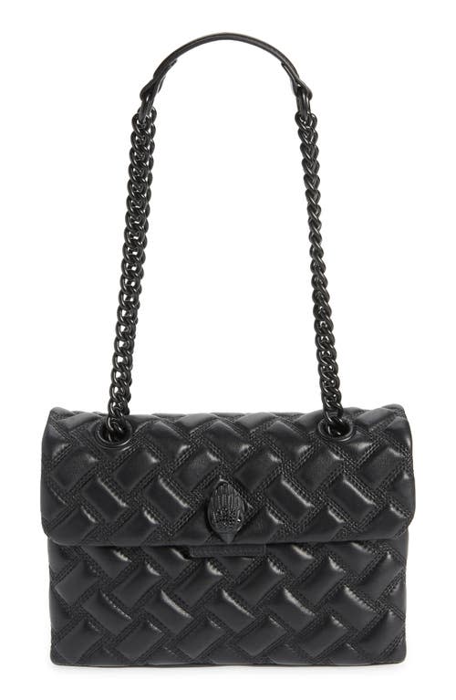 Kurt Geiger London Kensington Drench Leather Shoulder Bag in Black at Nordstrom