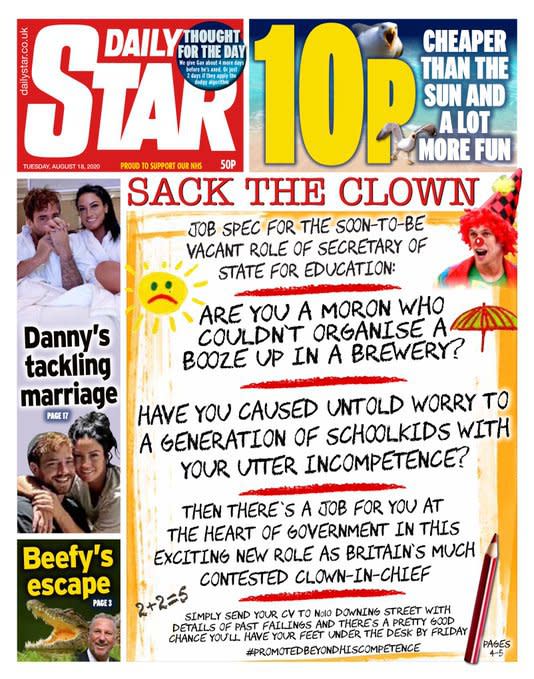 The Daily Star accused the government of 'utter incompetence' with its handling of the situation.