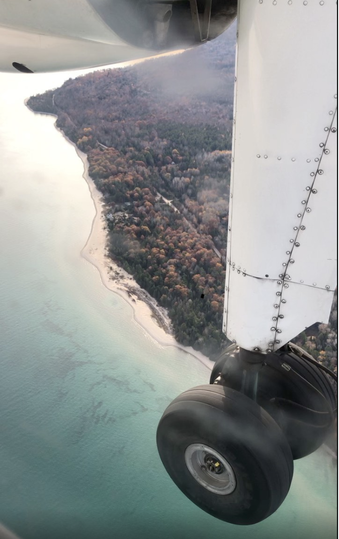 An Instagram photo from Kate Leese and Adam Kendall showing a previous flight to Beaver Island.