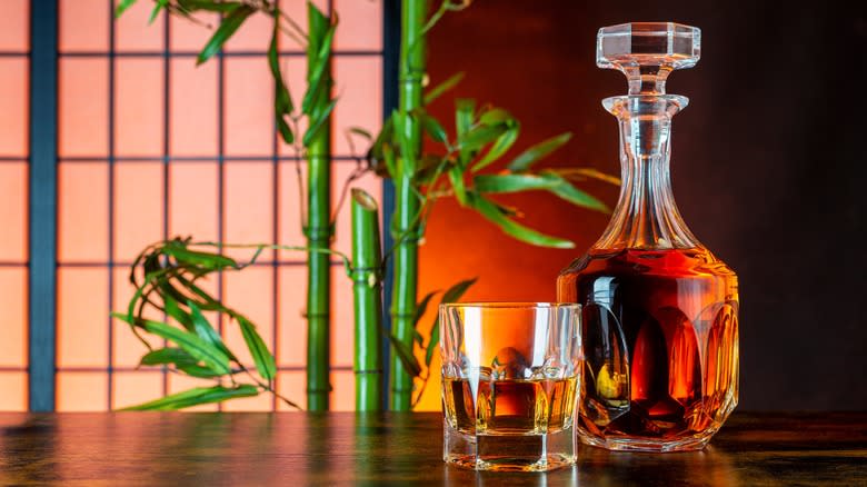 Japanese whisky glass and decanter