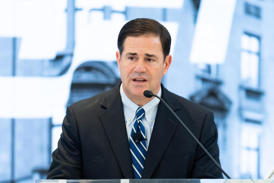 Arizona Gov. Doug Ducey speaks at an event in Washington, D.C., on June 7, 2018. / Credit: Michael Brochstein/SOPA Images/LightRocket via Getty Images