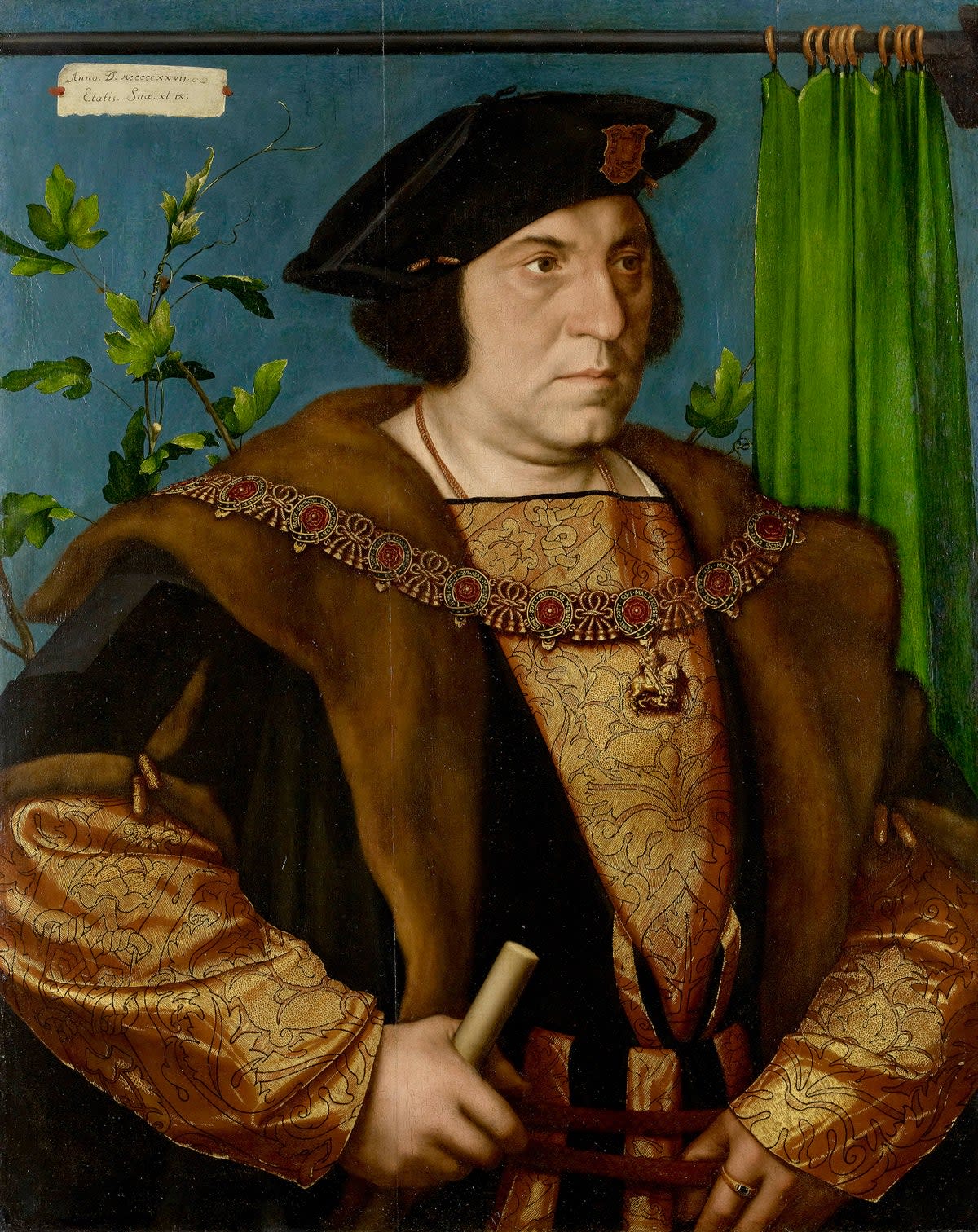 Detail of Sir Henry Guildford, 1527, by Hans Holbein (Royal Collection Trust / © His Majesty King Charles III 2023)