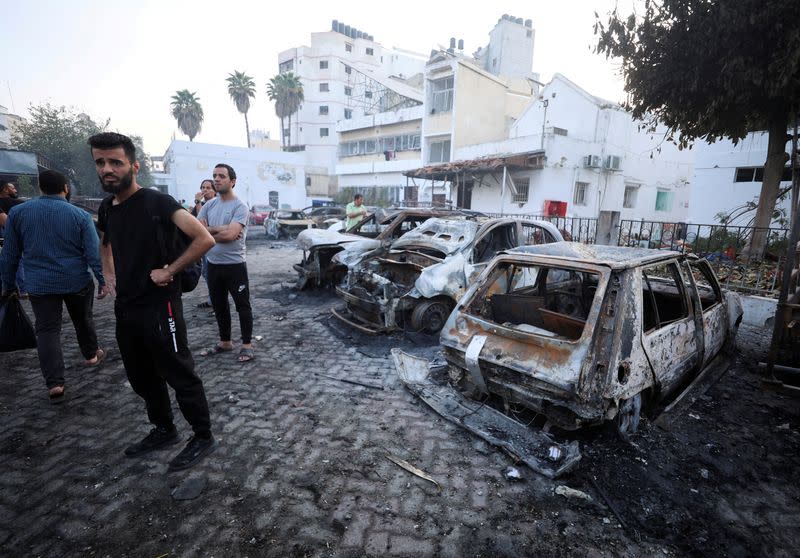 FILE PHOTO: Aftermath of hospital blast in Gaza City