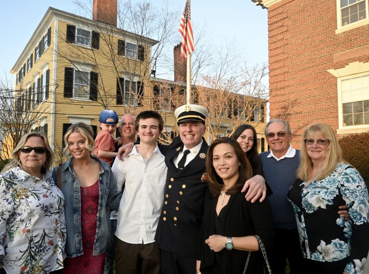Justin Pizon was officially sworn in Monday as the next fire chief of Exeter.
