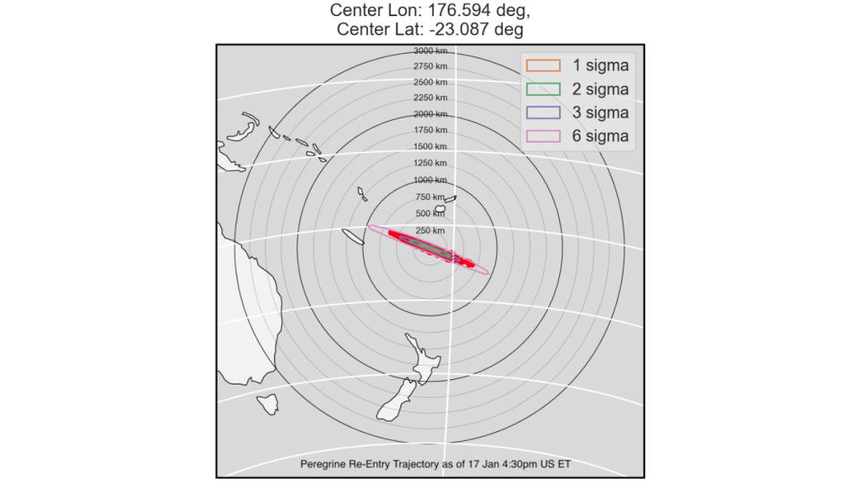 Peregrine Mission One burnup zone - Astrobotic