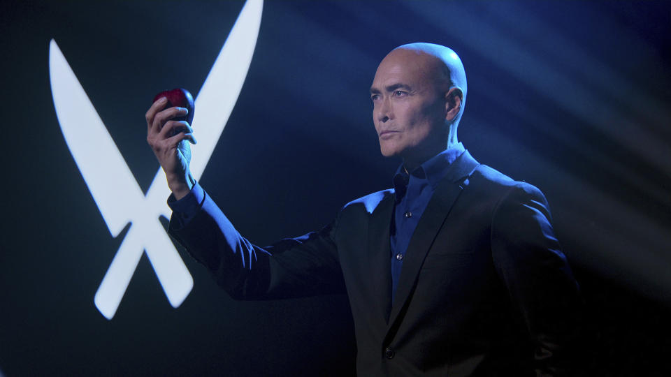 En esta imagen proporcionada por Netflix, el presidente de Iron Chef Mark Dacascos en "Iron Chef: Mexico". (Netflix vía AP)