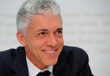 Swiss Attorney General Michael Lauber attends his yearly news conference in Bern, Switzerland April 20, 2018. REUTERS/Denis Balibouse