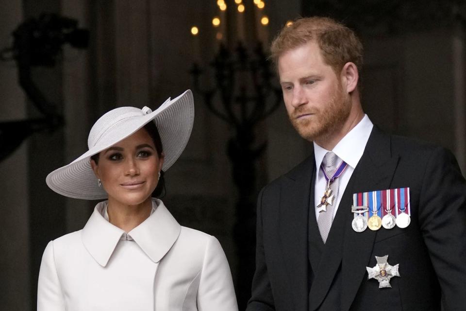 The Duke and Duchess of Sussex relocated to the US in 2020 (Matt Dunham/PA) (PA Archive)