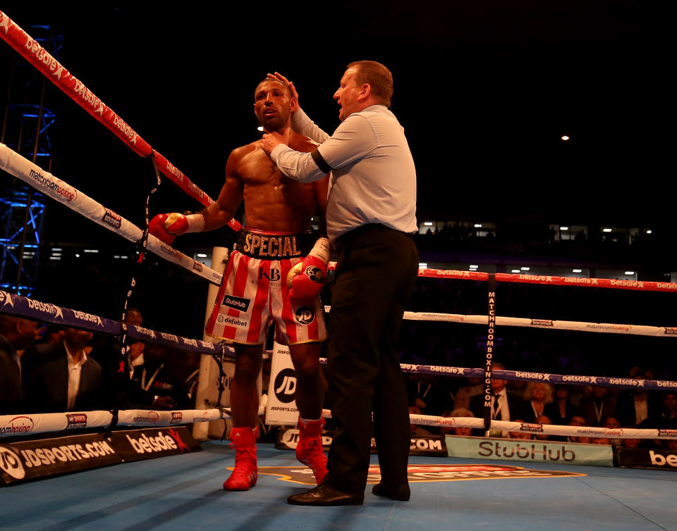 Kell Brook is waved off from the Errol Spence Jr fight