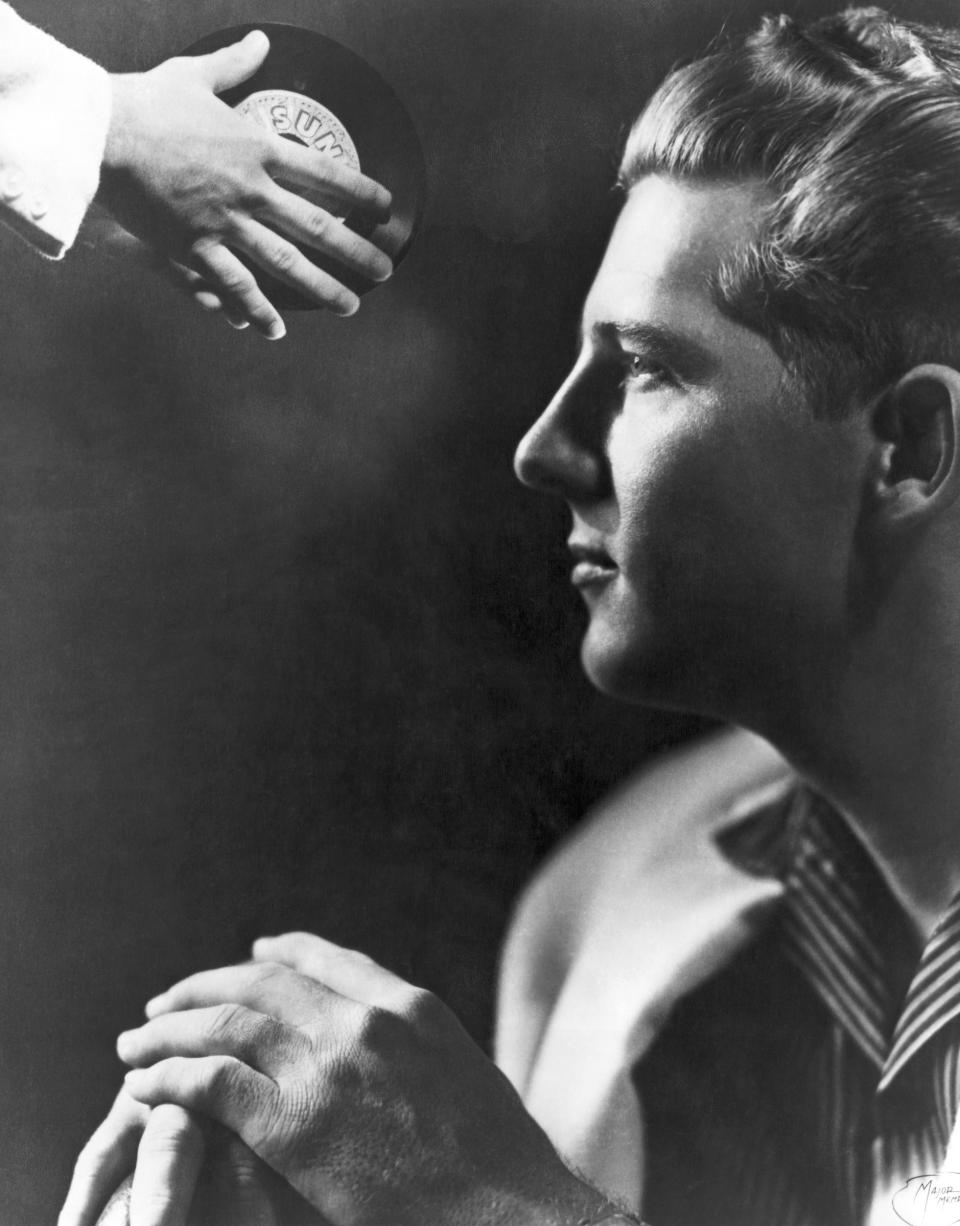 Jerry Lee Lewis in Memphis, in 1957.<span class="copyright">Michael Ochs Archives/Getty Images</span>