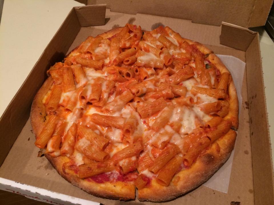 The take-out baked ziti pizza from Sal's Gilbert Pizza.