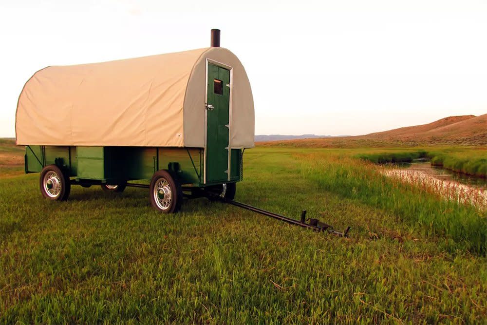 Fully Restored 1920s Sheep Wagon in Shirley Basin, Wyoming