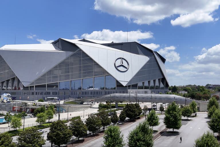 Llegada de los hinchas argentinos al Mercedes Benz Stadium de Atlanta