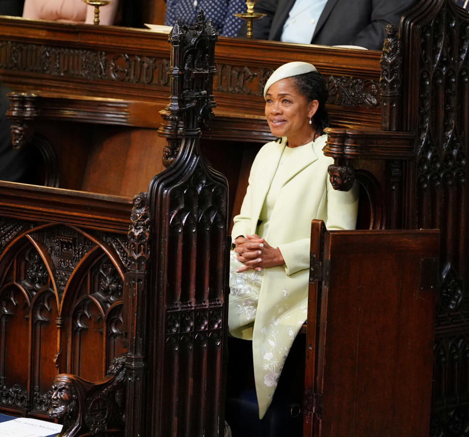 Doria Ragland takes her seat in St. George's Chapel.