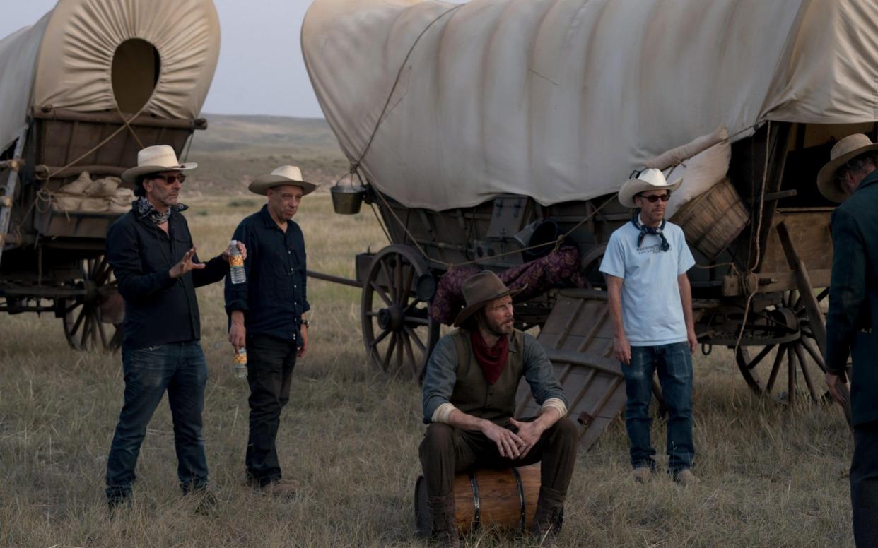 Joel and Ethan Coen on the set of The Ballad Of Buster Scruggs - Film Stills