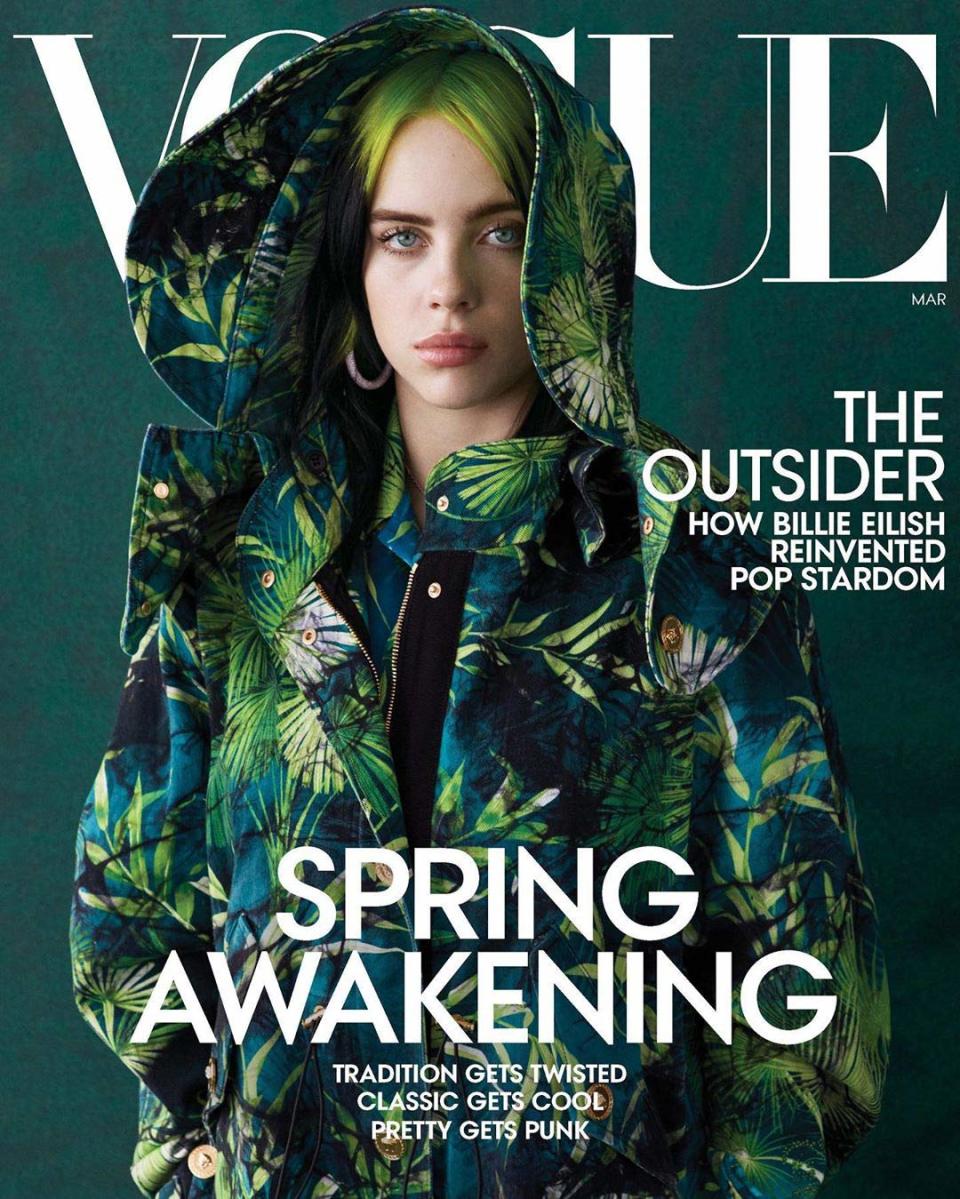 Billie Eilish on the cover of Vogue. (Photo: Ethan James Green for Vogue)