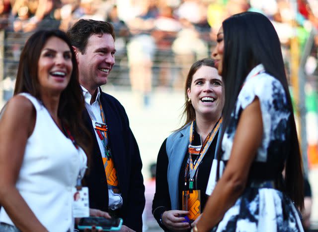 <p>Dan Istitene - Formula 1/Formula 1 via Getty</p> Naomi Campbell talks with Princess Eugenie on the grid prior to the F1 Grand Prix of Abu Dhabi at Yas Marina Circuit on November 26.