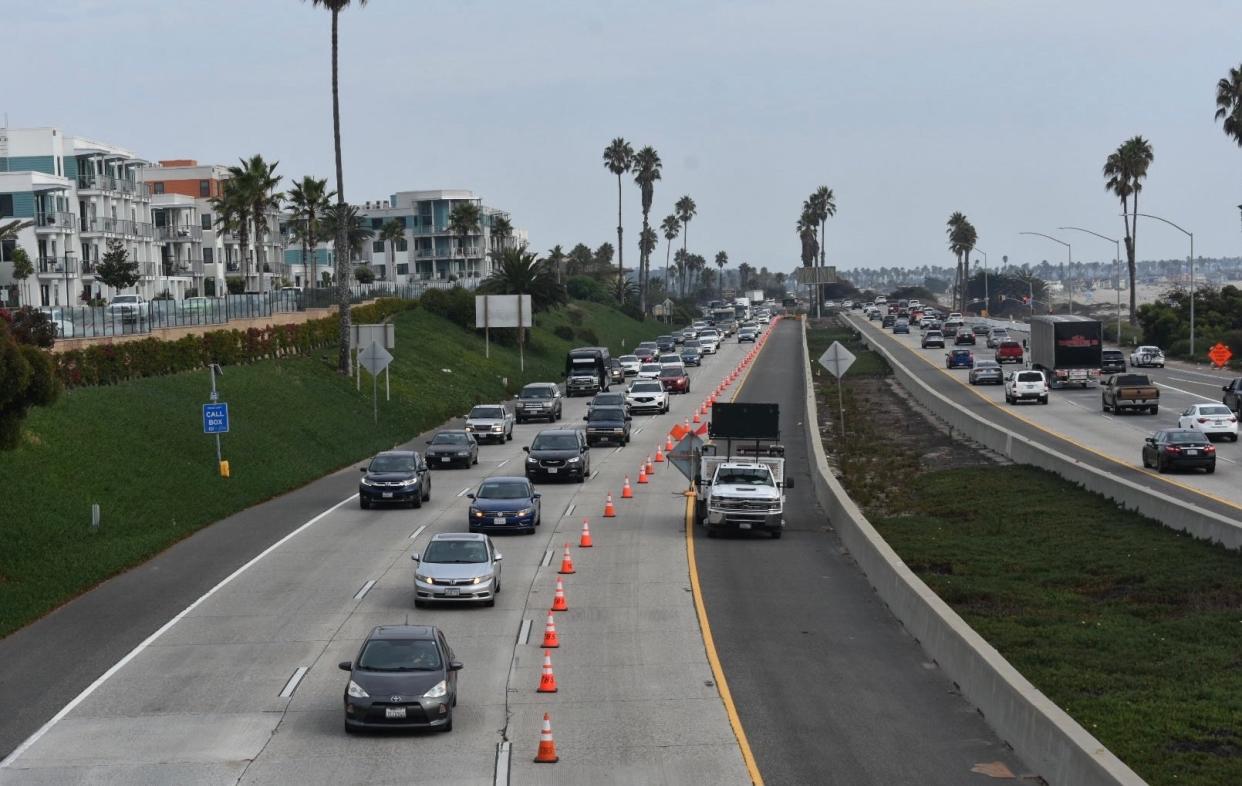 A long-term pipe replacement project on northbound Highway 101 in Ventura started Friday, Sept. 22, 2023, closing one of three lanes and backing up traffic through the corridor. The closure is expected to last until spring 2024.