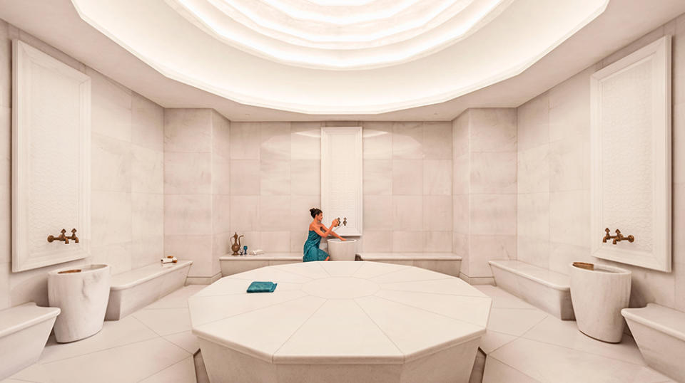 The couple’s option for a traditional Turkish hammam