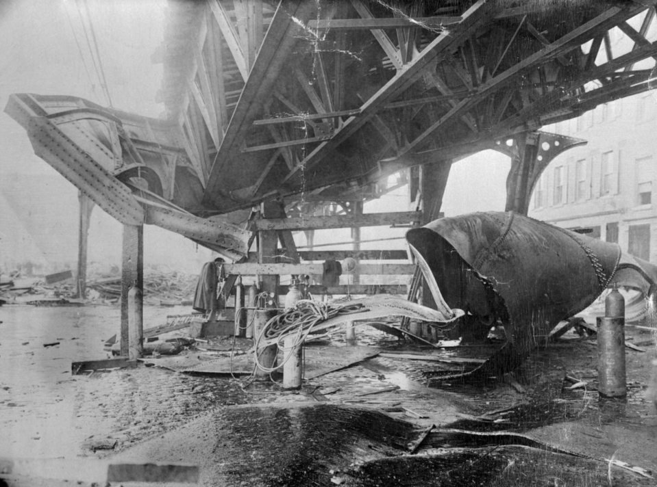 Damage to the Boston Elevated Railway caused by the burst tank and resulting flood