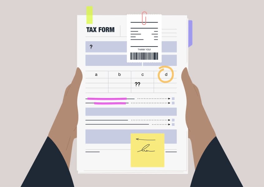 A tax form illustration