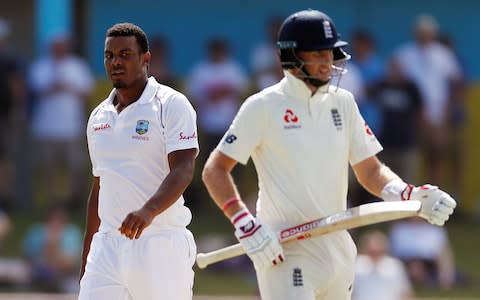 Shannon Gabriel eventually takes Joe Root's wicket for 122 - Credit: action images