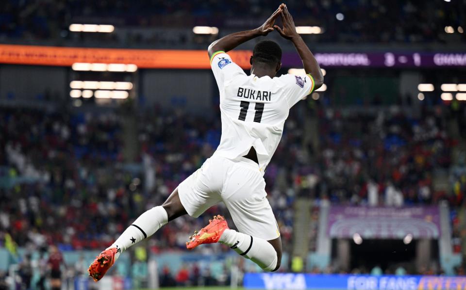  Osman Bukari of Ghana celebrates after scoring their team's second goal during the FIFA World Cup Qatar 2022 - Matthias Hangst/Getty Images