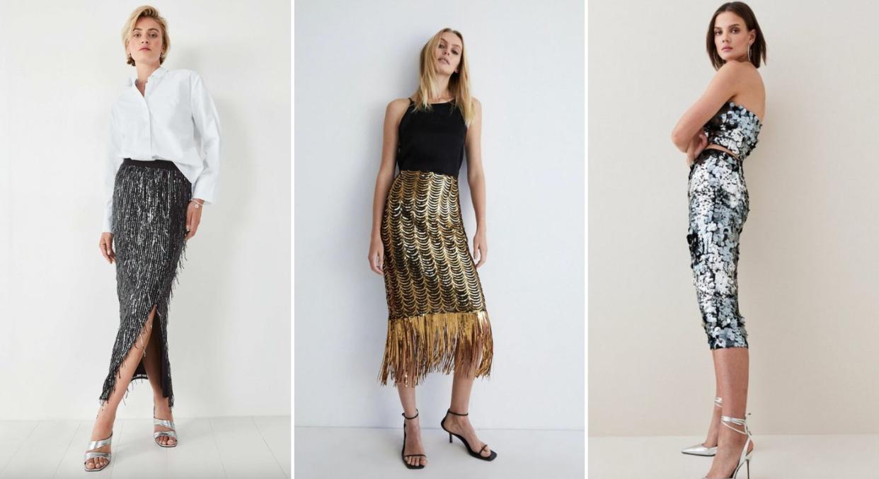 sequin midi skirt options 