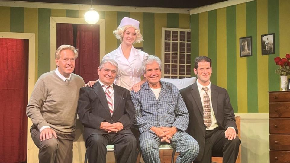 The cast of Eventide Theatre Company's "The Sunshine Boys" is, from left, Doug Sivco, Cleo Zani, Cara Gerardi, Barry Lew and Ari Lew.