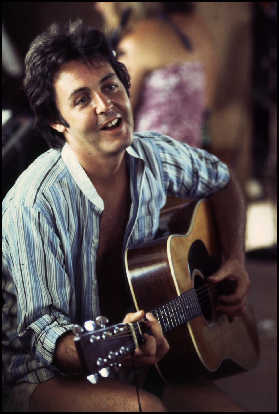 Paul McCartney in 1977, during the recording of "London Town." The photo is included in the paperback edition of "The Lyrics."